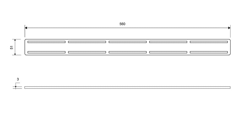 Ritilä Unidrain 1606 Anniversario 600mm Harjattu - KarelianStore