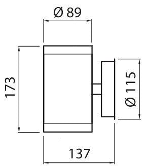Seinävalaisin Airam Alppila XL IP44 2xGU10 Antrasiitti - KarelianStore
