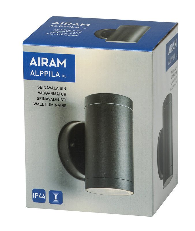 Seinävalaisin Airam Alppila XL IP44 2xGU10 Antrasiitti - KarelianStore