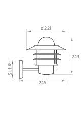Seinävalaisin Airam Käpylä IP44 E27 Musta - KarelianStore