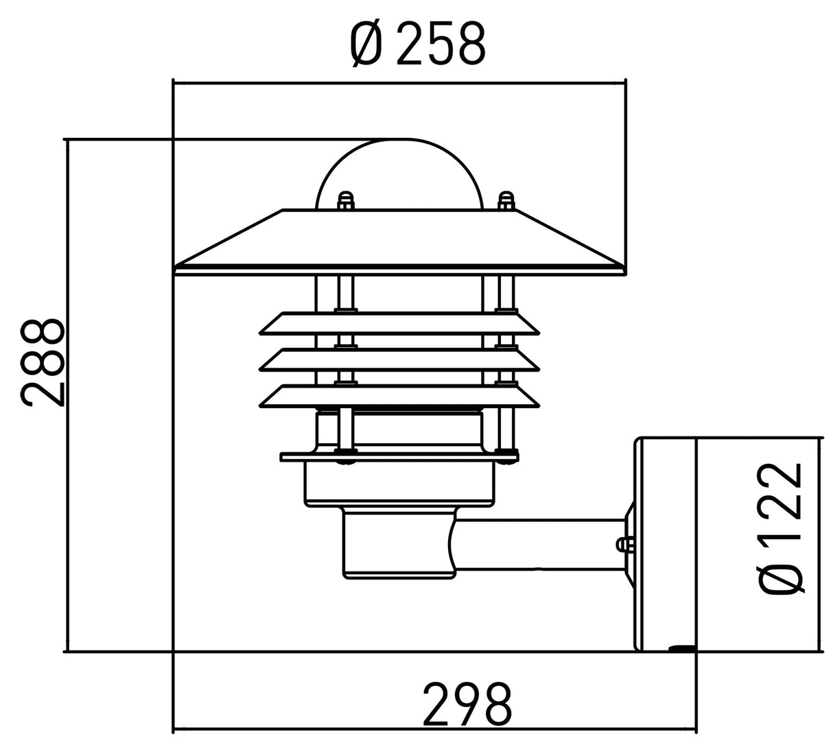 Seinävalaisin Ensto Averia AVG03GH IP44 75W Grafiitti - KarelianStore