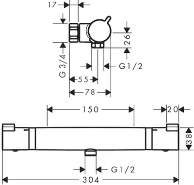 Suihkuhana Hansgrohe 13193000 Ecostat Comf Nordic - KarelianStore