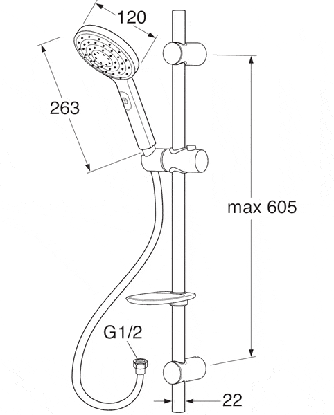 Suihkusetti Gustavsberg Round 103210 Käsisuihkulla - KarelianStore