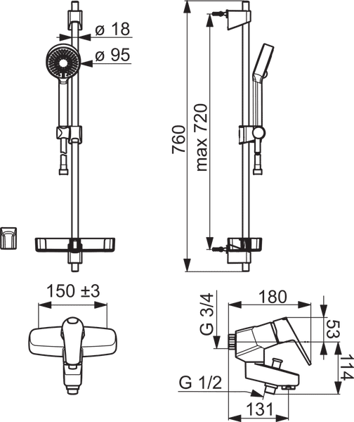 Suihkusetti Oras 1879G Vega suihkuhanalla - KarelianStore