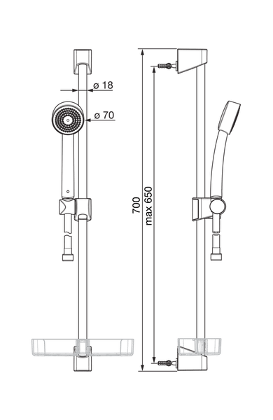 Suihkusetti Oras 521 Apollo 70 mm - KarelianStore