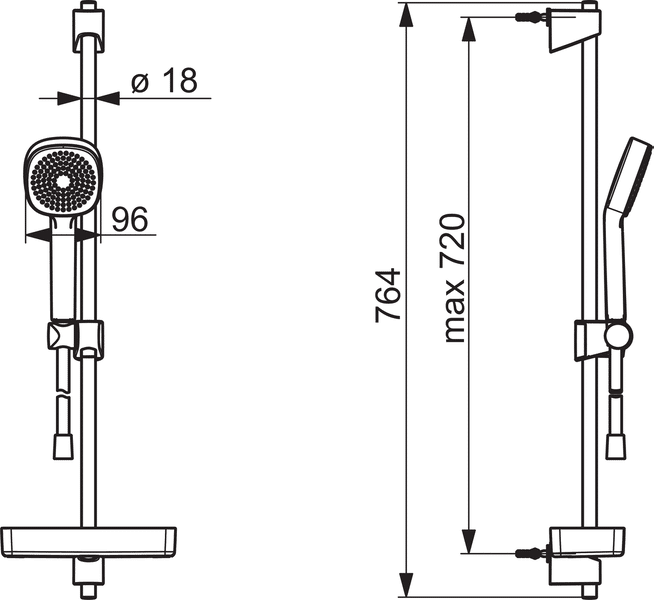 Suihkusetti Oras 552 Apollo Style 1-toiminen - KarelianStore