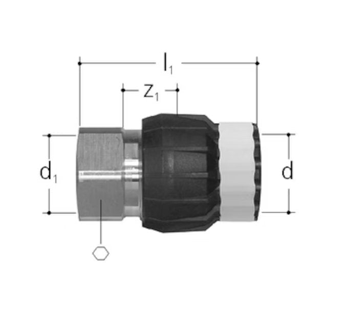 Suoraliitin Sanipex MT GF Kompo SK 40x1 1/4 PM - KarelianStore