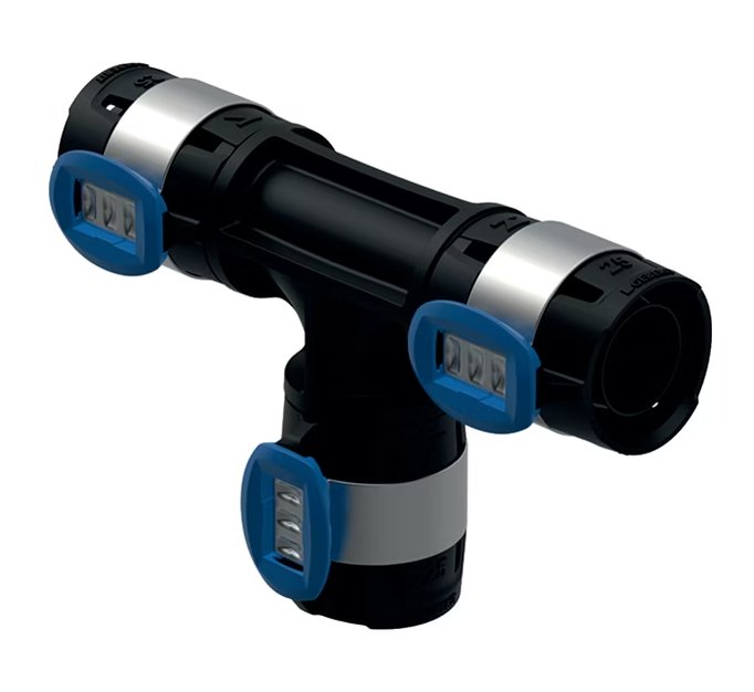 T-haaraliitin Geberit Flowfit Kompo 25x25x25 PPSU - KarelianStore