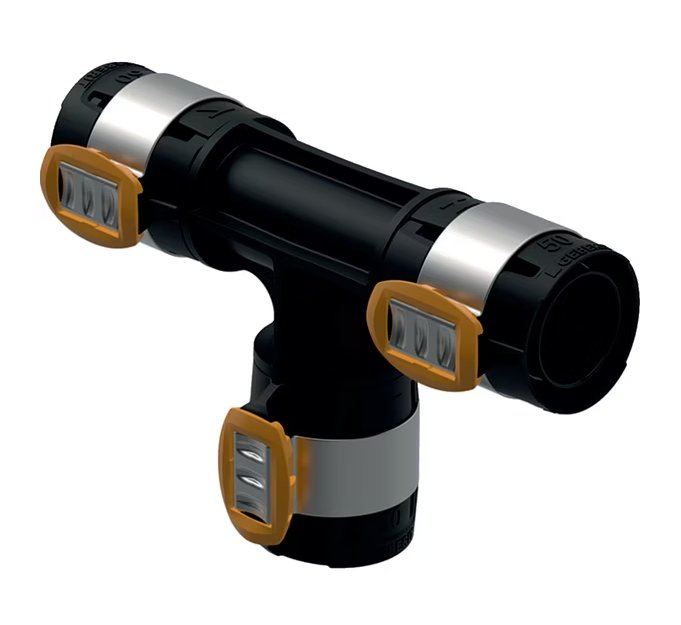 T-haaraliitin Geberit Flowfit Kompo 75x75x75 PPSU - KarelianStore