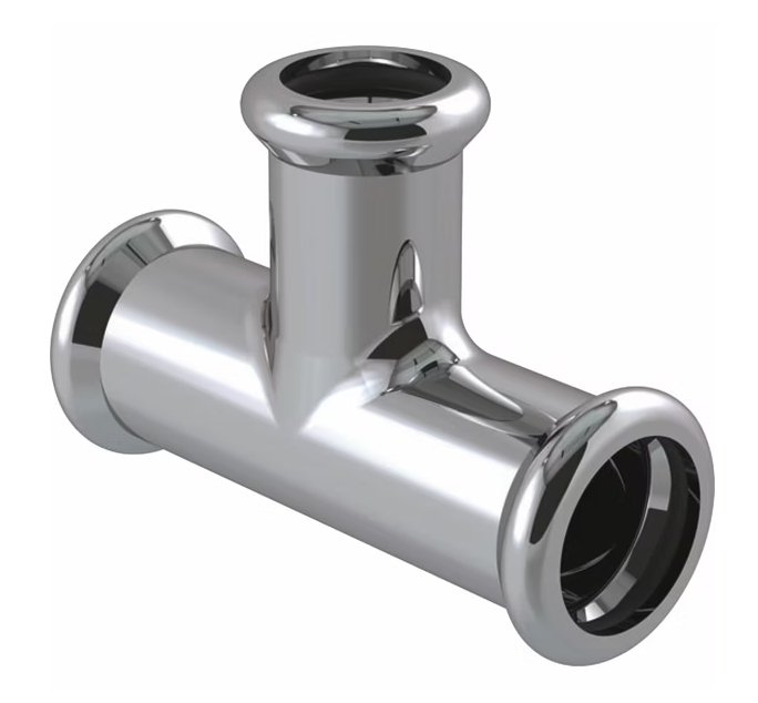 T-supistusyhde Geberit Mapress Puristus CU Kromi 18x15x18 - KarelianStore