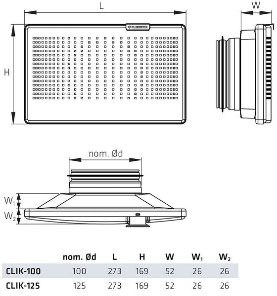 Tuloilmaventtiili Climecon CLIK-100 - KarelianStore