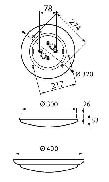 Tunnistinvalaisin Airam Lumi 320 IP44 12W PIR/MS - KarelianStore