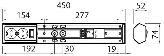 Työpistevalaisin Airam Handy 5W 450 mm 2os pistorasia - KarelianStore