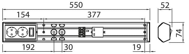Työpistevalaisin Airam Handy 8W 550 mm 2os pistorasia - KarelianStore