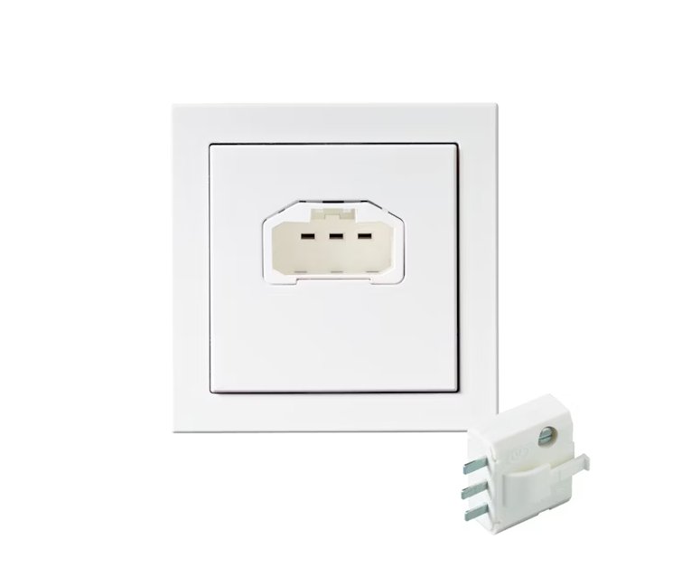 Valaisinpistorasia ABB Impressivo DCL Seinämalli 85x85mm Valkoinen - KarelianStore