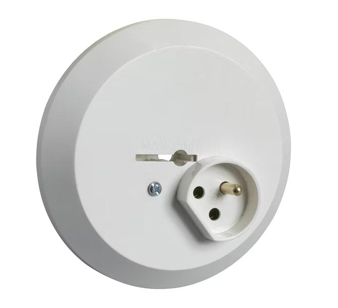 Valaisinpistorasia Schneider Electric 2-napainen + Suojakosketin Pinta Uppo - KarelianStore