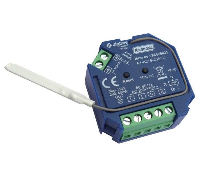 Valonsäädin Nordtronic Box Dimmer Zigbee 400W 100-240VAC 50HZ Push Dim - KarelianStore