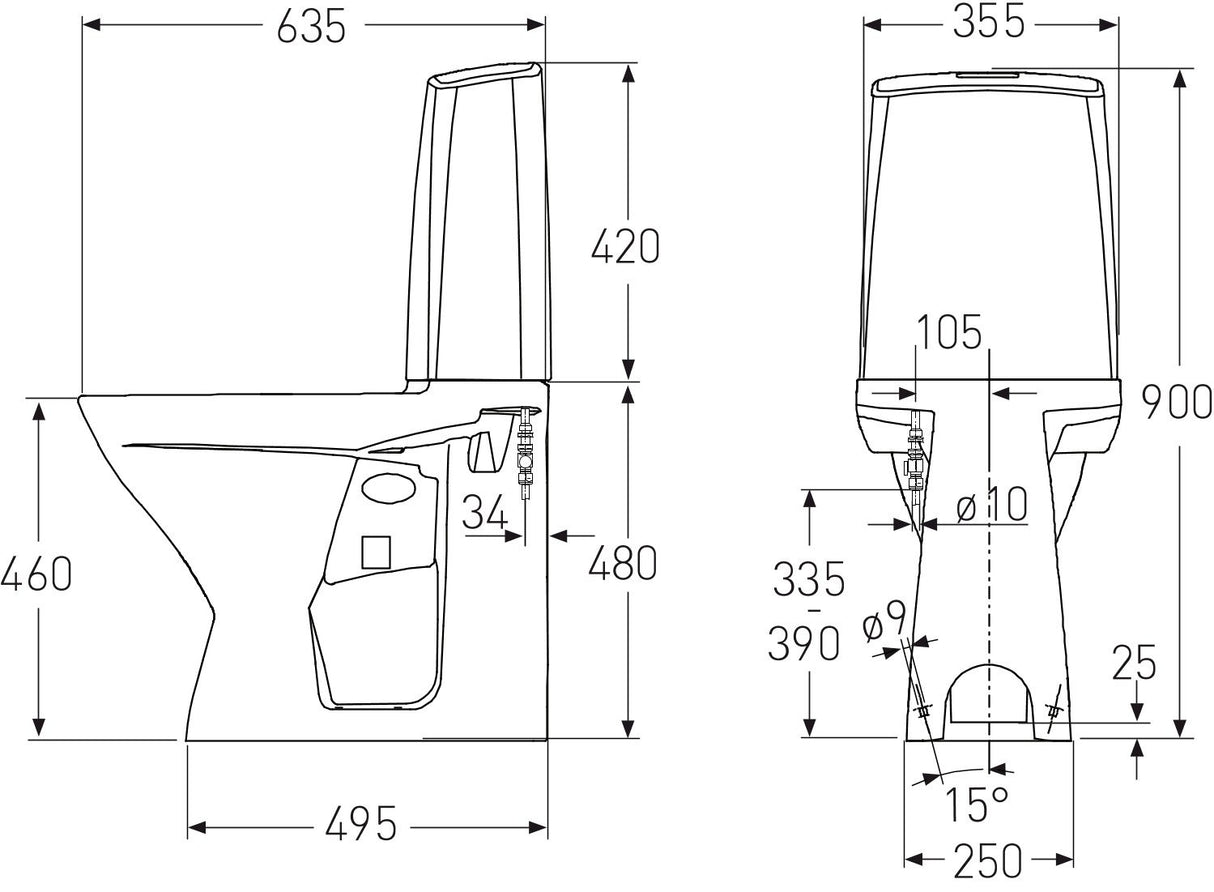WC-istuin IDO Glow 62 Korkea - KarelianStore