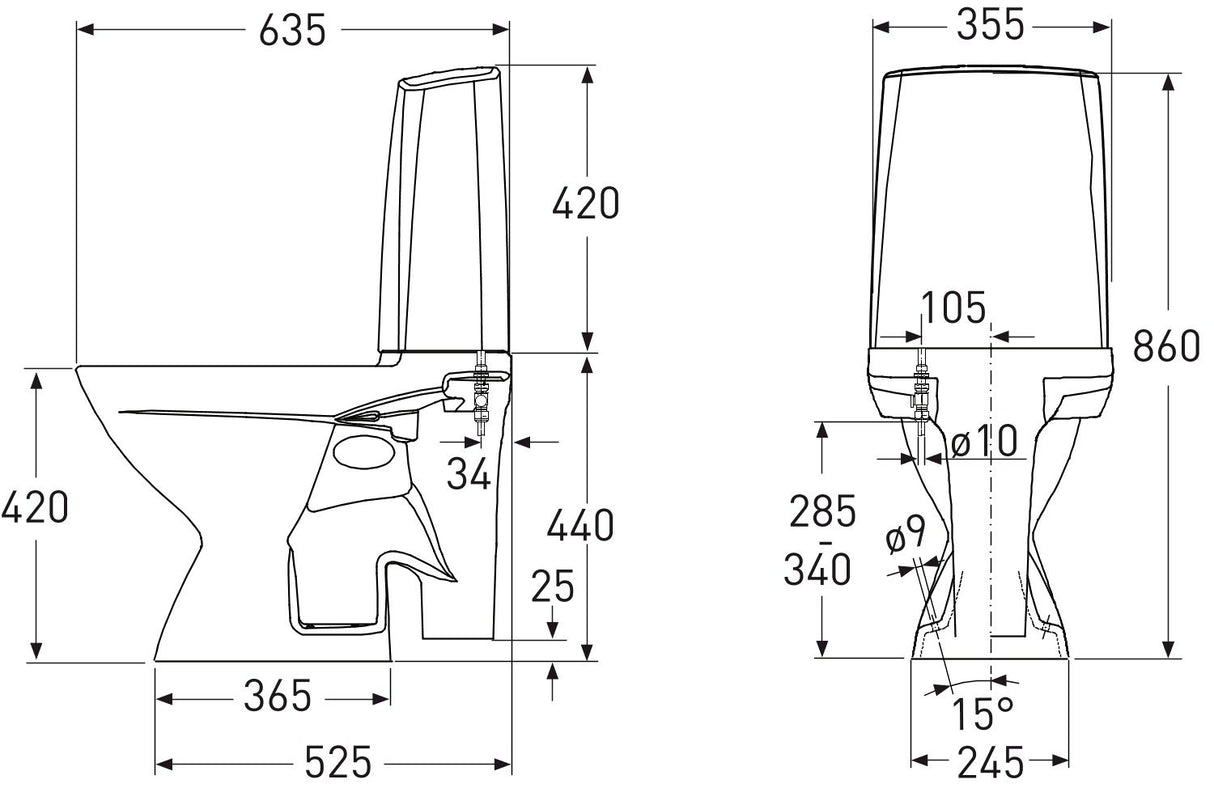 WC-istuin IDO Glow 63 iso jalka - KarelianStore