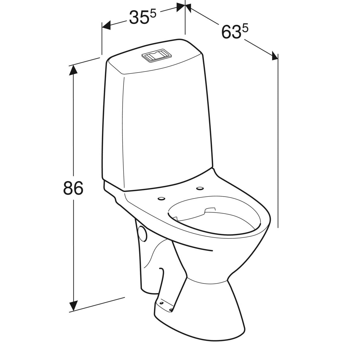 WC-istuin IDO Glow 63 Vasen - KarelianStore