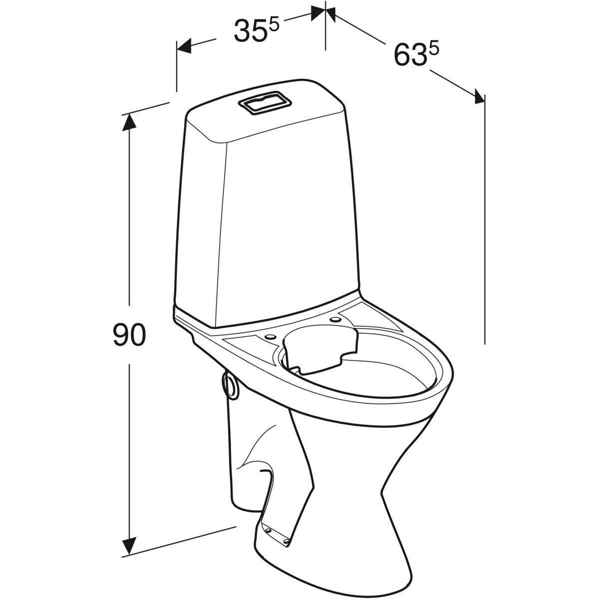 WC-istuin IDO Glow 67 korkea Vasen - KarelianStore