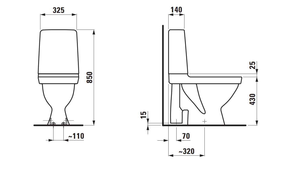 WC-istuin Laufen Kompas S Rimless Avoin - KarelianStore