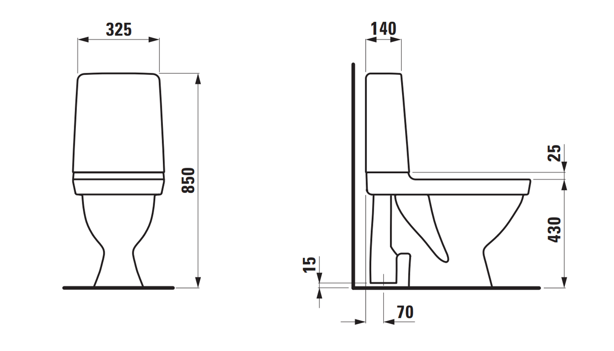WC-istuin Laufen Kompas S Rimless Avoin ilman lattia-asennusreikiä - KarelianStore