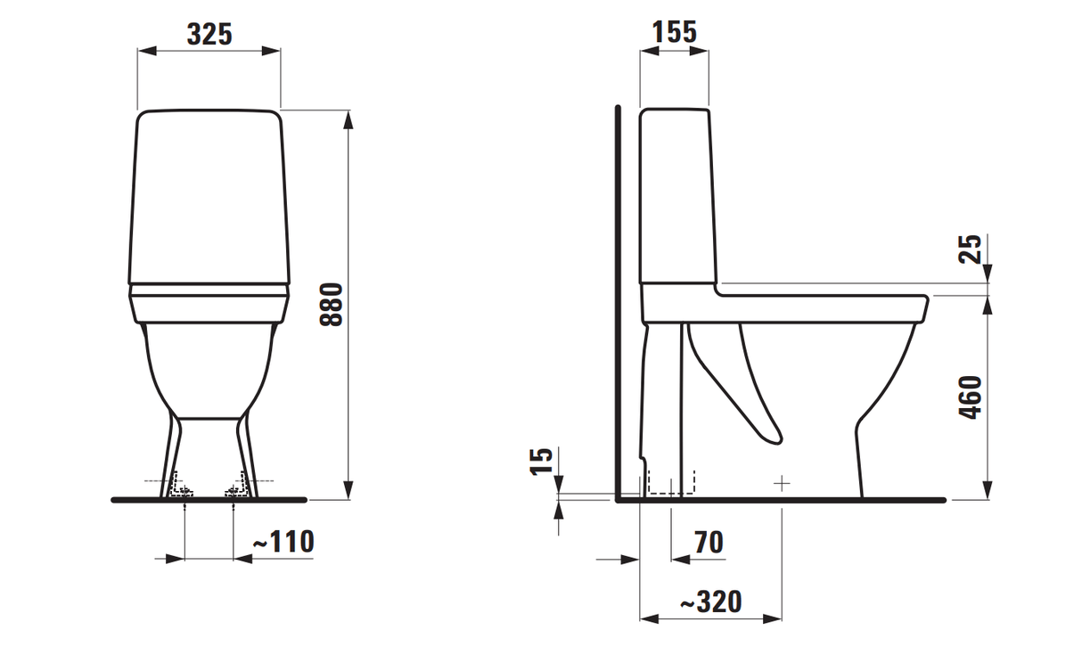 WC-istuin Laufen Kompas S Rimless Korkea Piilo - KarelianStore
