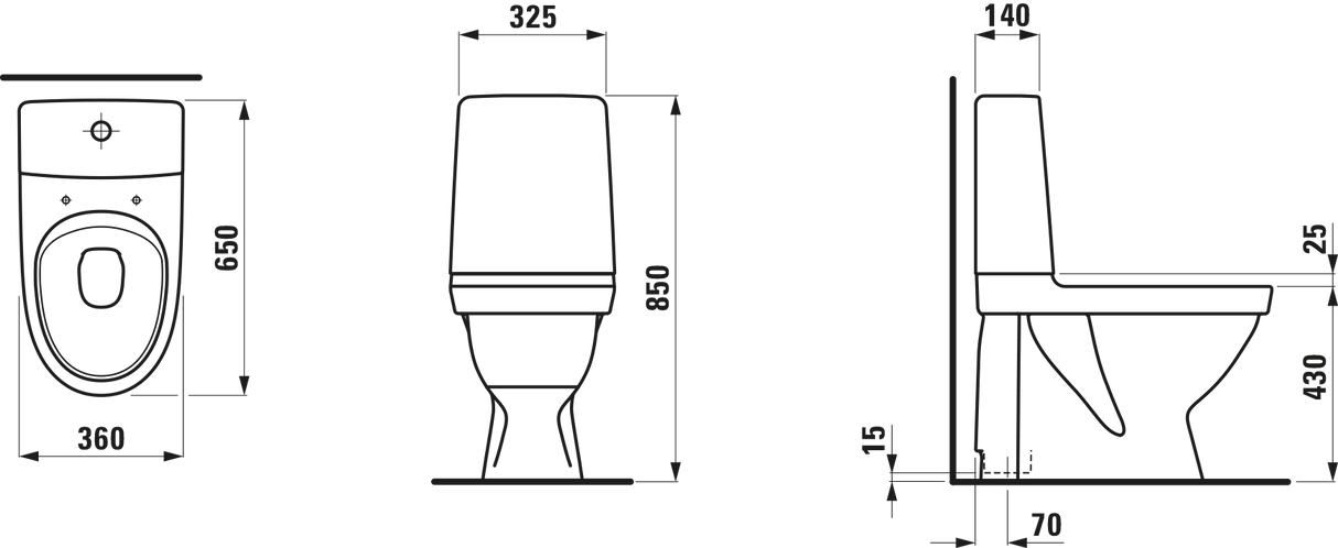 WC-istuin Laufen Kompas S Rimless Piilo - KarelianStore