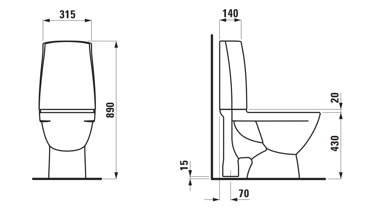 WC-istuin Laufen Pro N Iso Jalka Istuinkannella - KarelianStore