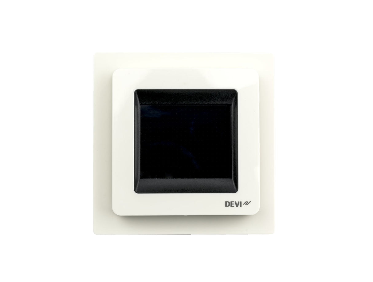 Yhdistelmätermostaatti DEVIreg kosketusnäytöllä ja kehyksellä - KarelianStore
