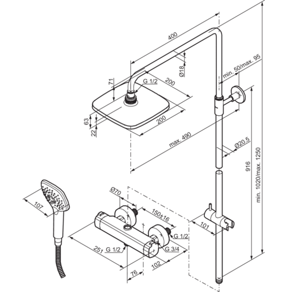 Yläsuihkupaketti Mora LionX 391900.DB - KarelianStore