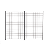 2 paneelia säleikköä 150 x 100 cm, antrasiitti, mukana 3 kpl 158cm alumiinitolppaa - KarelianStore