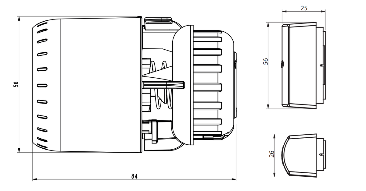 Patteritermostaatti Danfoss AVEO RA 21C Irto 2m 015G4182