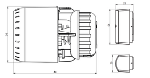 Patteritermostaatti Danfoss AVEO RA 21C Irto 2m 015G4182