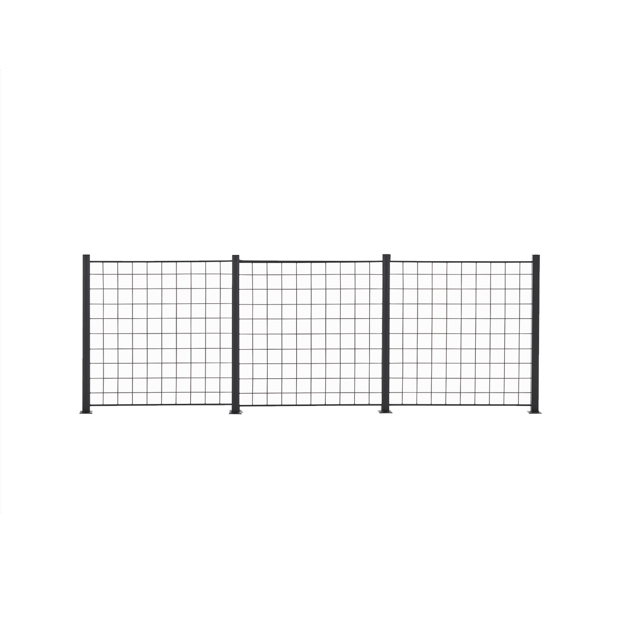 3 Paneelia säleikköä 100 x 100 cm, antrasiitti, mukana 4 kpl 108cm alumiinitolppaa - KarelianStore