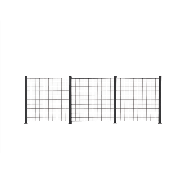 3 Paneelia säleikköä 100 x 100 cm, antrasiitti, mukana 4 kpl 108cm alumiinitolppaa - KarelianStore
