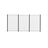 3 Paneelia säleikköä 150 x 100 cm, antrasiitti, mukana 4 kpl 158cm alumiinitolppaa - KarelianStore