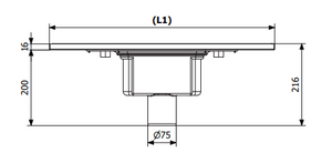 Lattiakaivo Purus Line 900mm DN75 Pysty Tile Insert