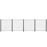 4 Paneelia säleikköä 100 x 100 cm, antrasiitti, mukana 5 kpl 108cm alumiinitolppaa - KarelianStore