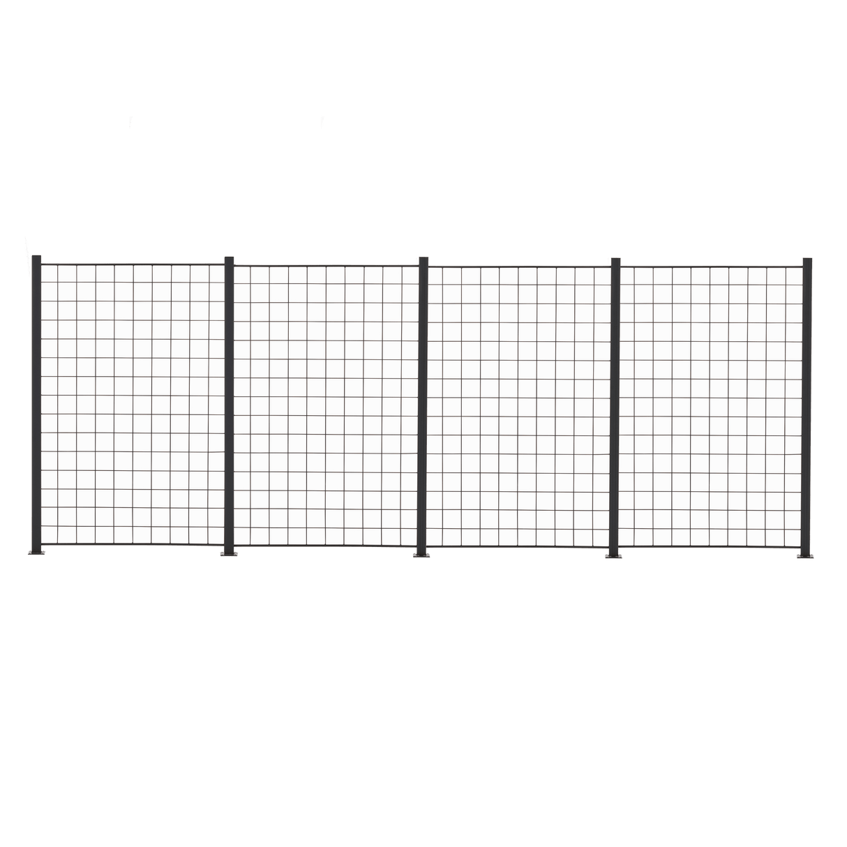 4 Paneelia säleikköä 150 x 100 cm, antrasiitti, mukana 5 kpl 158cm alumiinitolppaa - KarelianStore