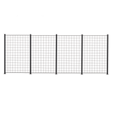 4 Paneelia säleikköä 150 x 100 cm, antrasiitti, mukana 5 kpl 158cm alumiinitolppaa - KarelianStore
