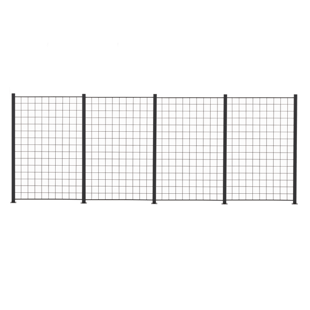 4 Paneelia säleikköä 150 x 100 cm, antrasiitti, mukana 5 kpl 158cm alumiinitolppaa - KarelianStore