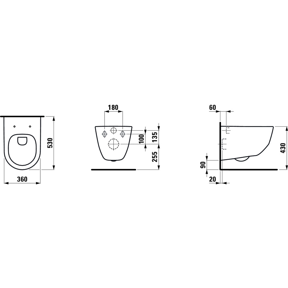 WC-istuin seinä LAUFEN PRO 82096.6 RIMLESS MATTAMUSTA