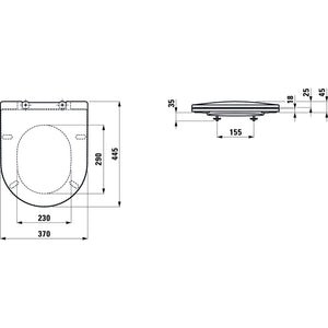 WC-istuinkansi LAUFEN PRO 89896.6 SLIM SC/QR MUSTA