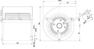Puhallin Ebmpapst D2E133BI4002 2UF 135W