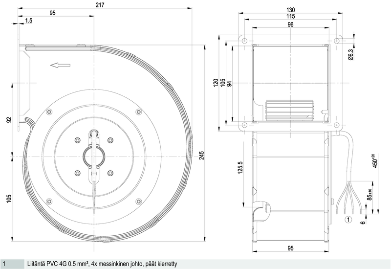 Puhallin Ebmpapst G2E140PI2814 4UF 190W OIKEA