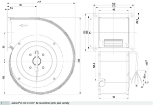 Puhallin Ebmpapst G2E140PI2814 4UF 190W OIKEA