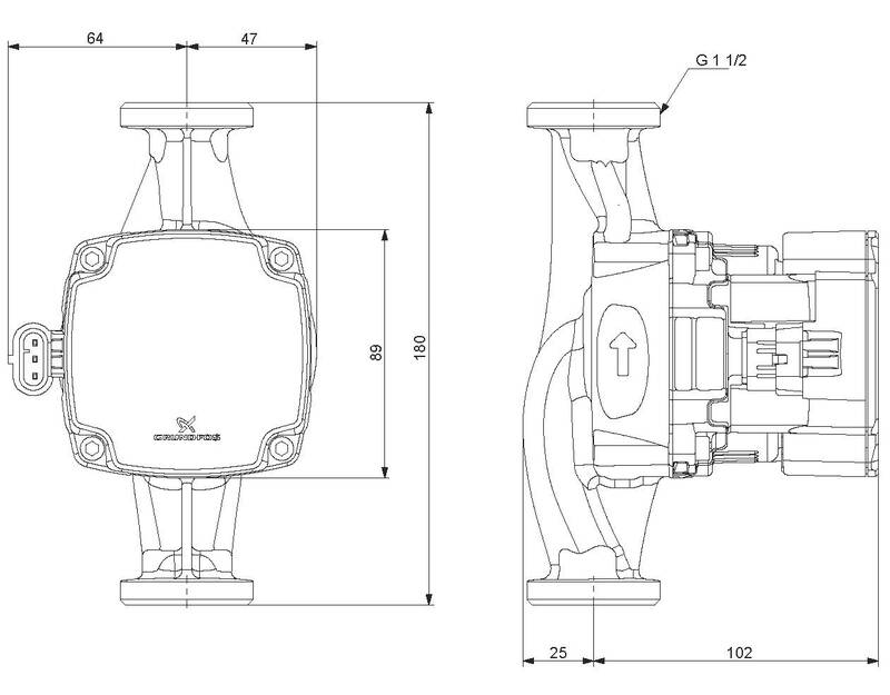 Lämpöjohtopumppu Grundfos ALPHA1 GO 25-80 180 220-240V 9