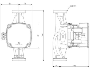 Lämpöjohtopumppu Grundfos ALPHA1 GO 25-80 180 220-240V 9